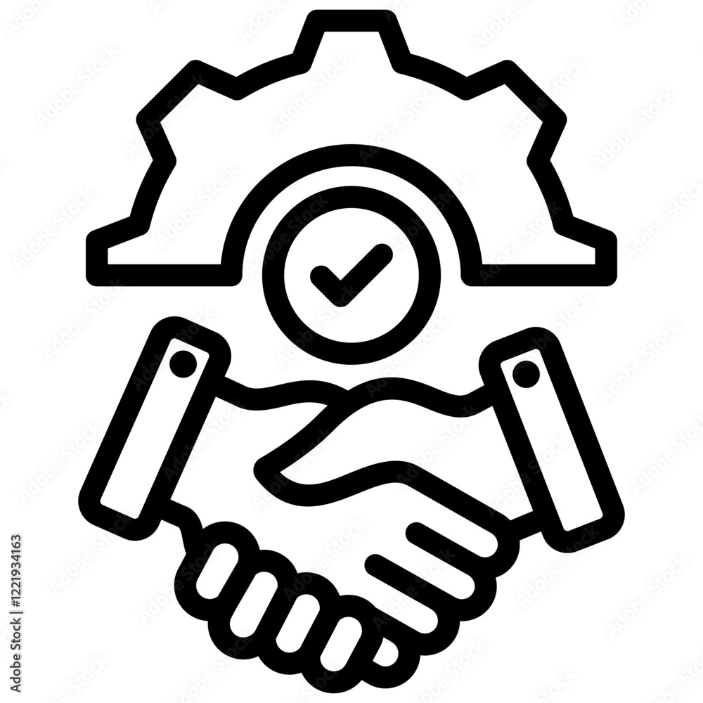 Strategic Partnership Outline Icon Strategic Partnership Outline Icon