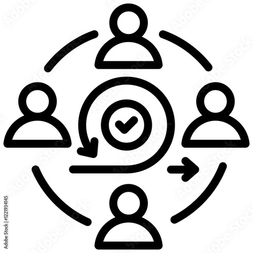 Agile Team Outline Icon