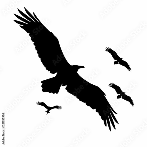 A black bird with a black head and a black body. It is sitting on a white background
