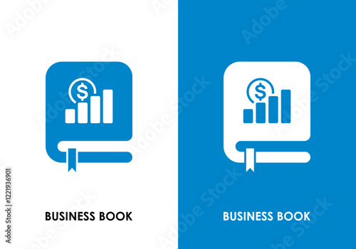 accounting book vector design template or financial growth business with simple book design concept combination of growth chart and money sign for business progress and development