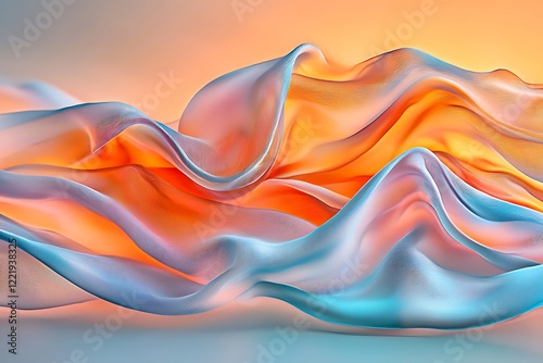 Wallpaper Mural Flowing waves of colorful fabric patterns abstract art studio soft lighting creative expression Torontodigital.ca