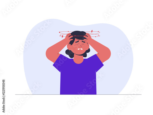 Anxiety illustration. Healthy problems illustrations. Flat vector illustrations