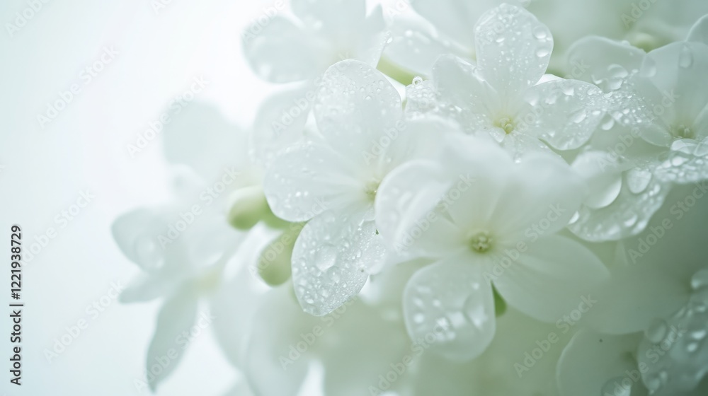 Delicate White Orchids with Dew on White Background Delicate White Orchids with Dew on White Background