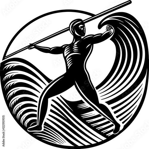 Javelin Power, Perfect Throw, Javelin Athlete, Silhouette Precision, Skyward Spear, Throwing Legends, Javelin Mastery, Silhouette Art, Javelin Dreams, Track and Field Star, Elegant Throw, Spear in Fli