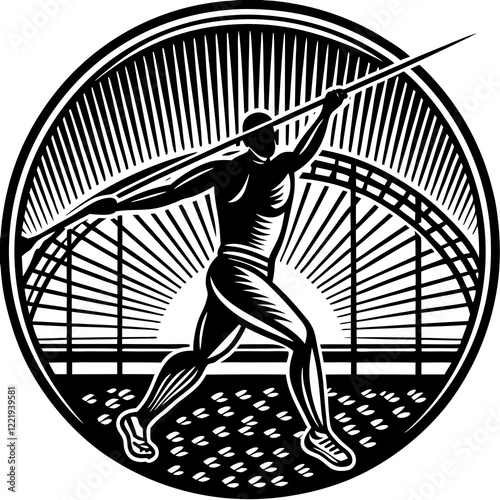 Javelin Power, Perfect Throw, Javelin Athlete, Silhouette Precision, Skyward Spear, Throwing Legends, Javelin Mastery, Silhouette Art, Javelin Dreams, Track and Field Star, Elegant Throw, Spear in Fli