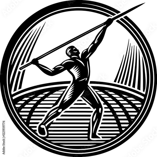Javelin Power, Perfect Throw, Javelin Athlete, Silhouette Precision, Skyward Spear, Throwing Legends, Javelin Mastery, Silhouette Art, Javelin Dreams, Track and Field Star, Elegant Throw, Spear in Fli