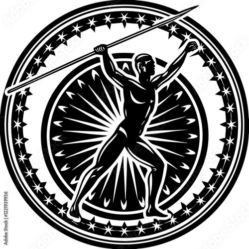 Javelin Power, Perfect Throw, Javelin Athlete, Silhouette Precision, Skyward Spear, Throwing Legends, Javelin Mastery, Silhouette Art, Javelin Dreams, Track and Field Star, Elegant Throw, Spear in Fli