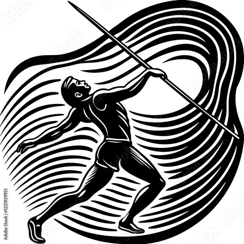 Javelin Power, Perfect Throw, Javelin Athlete, Silhouette Precision, Skyward Spear, Throwing Legends, Javelin Mastery, Silhouette Art, Javelin Dreams, Track and Field Star, Elegant Throw, Spear in Fli