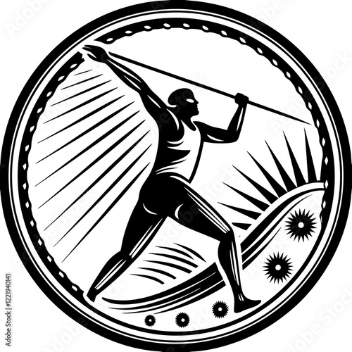 Javelin Power, Perfect Throw, Javelin Athlete, Silhouette Precision, Skyward Spear, Throwing Legends, Javelin Mastery, Silhouette Art, Javelin Dreams, Track and Field Star, Elegant Throw, Spear in Fli
