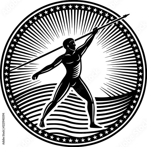 Javelin Power, Perfect Throw, Javelin Athlete, Silhouette Precision, Skyward Spear, Throwing Legends, Javelin Mastery, Silhouette Art, Javelin Dreams, Track and Field Star, Elegant Throw, Spear in Fli