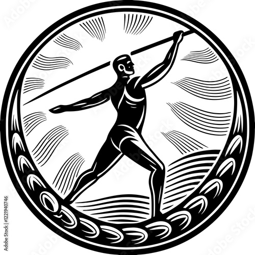 Javelin Power, Perfect Throw, Javelin Athlete, Silhouette Precision, Skyward Spear, Throwing Legends, Javelin Mastery, Silhouette Art, Javelin Dreams, Track and Field Star, Elegant Throw, Spear in Fli