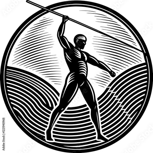 Javelin Power, Perfect Throw, Javelin Athlete, Silhouette Precision, Skyward Spear, Throwing Legends, Javelin Mastery, Silhouette Art, Javelin Dreams, Track and Field Star, Elegant Throw, Spear in Fli