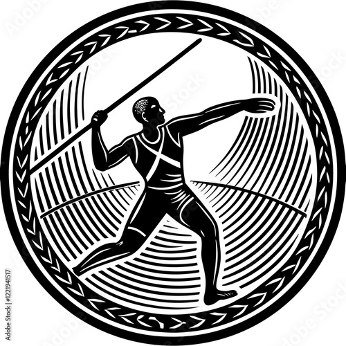 Javelin Power, Perfect Throw, Javelin Athlete, Silhouette Precision, Skyward Spear, Throwing Legends, Javelin Mastery, Silhouette Art, Javelin Dreams, Track and Field Star, Elegant Throw, Spear in Fli