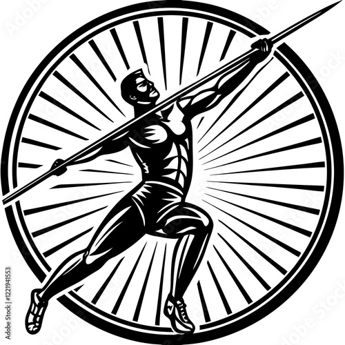 Javelin Power, Perfect Throw, Javelin Athlete, Silhouette Precision, Skyward Spear, Throwing Legends, Javelin Mastery, Silhouette Art, Javelin Dreams, Track and Field Star, Elegant Throw, Spear in Fli