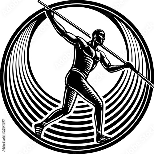 Javelin Power, Perfect Throw, Javelin Athlete, Silhouette Precision, Skyward Spear, Throwing Legends, Javelin Mastery, Silhouette Art, Javelin Dreams, Track and Field Star, Elegant Throw, Spear in Fli