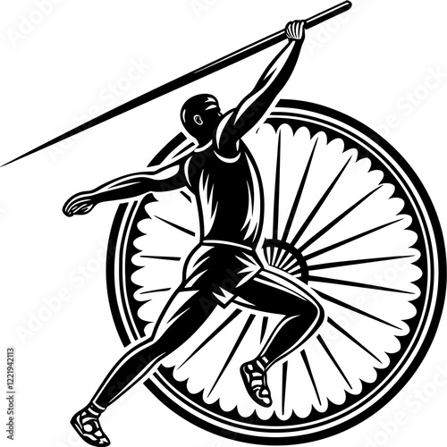 Javelin Power, Perfect Throw, Javelin Athlete, Silhouette Precision, Skyward Spear, Throwing Legends, Javelin Mastery, Silhouette Art, Javelin Dreams, Track and Field Star, Elegant Throw, Spear in Fli