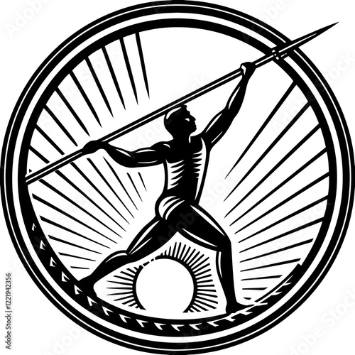 Javelin Power, Perfect Throw, Javelin Athlete, Silhouette Precision, Skyward Spear, Throwing Legends, Javelin Mastery, Silhouette Art, Javelin Dreams, Track and Field Star, Elegant Throw, Spear in Fli