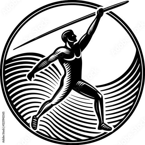 Javelin Power, Perfect Throw, Javelin Athlete, Silhouette Precision, Skyward Spear, Throwing Legends, Javelin Mastery, Silhouette Art, Javelin Dreams, Track and Field Star, Elegant Throw, Spear in Fli