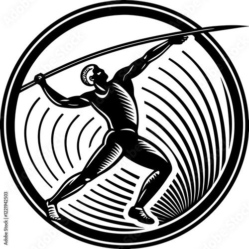 Javelin Power, Perfect Throw, Javelin Athlete, Silhouette Precision, Skyward Spear, Throwing Legends, Javelin Mastery, Silhouette Art, Javelin Dreams, Track and Field Star, Elegant Throw, Spear in Fli