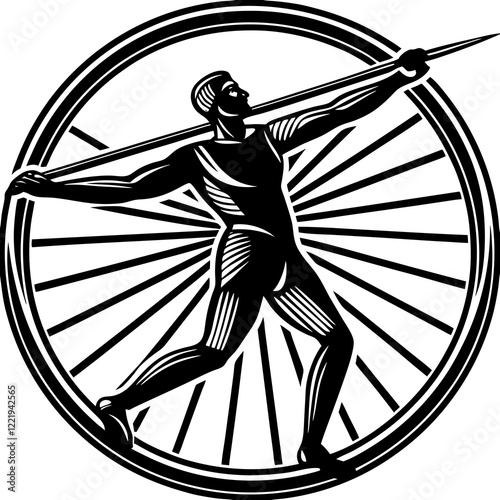 Javelin Power, Perfect Throw, Javelin Athlete, Silhouette Precision, Skyward Spear, Throwing Legends, Javelin Mastery, Silhouette Art, Javelin Dreams, Track and Field Star, Elegant Throw, Spear in Fli