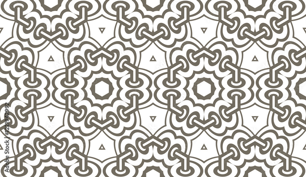 Geometric pattern in repeat. Seamless background, Design for prints on fabrics, textile, paper, wallpaper, interior, patchwork Geometric pattern in repeat. Seamless background, Design for prints on fabrics, textile, paper, wallpaper, interior, patchwork