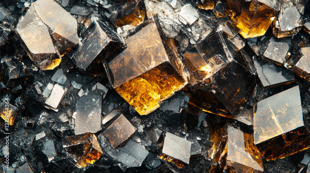 3D abstract mineral texture curved rock stone crystal shimmering glittering metal glass reflective black golden white gem jewel coal fashion poster background with copy space 3D abstract mineral texture curved rock stone crystal shimmering glittering metal glass reflective black golden white gem jewel coal fashion poster background with copy space