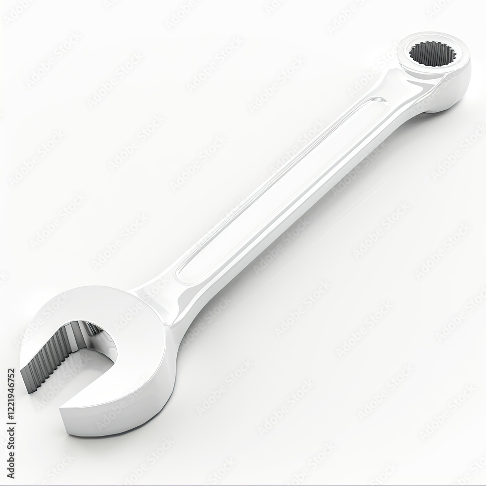 A sleek, modern wrench designed for tightening and loosening nuts and bolts. isolated on white background A sleek, modern wrench designed for tightening and loosening nuts and bolts. isolated on white background