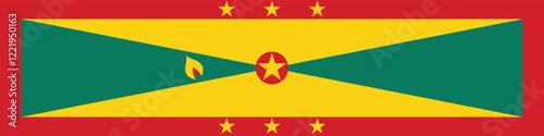 Grenada flag long banner digital vector illustration photo