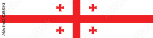 Georgia flag long banner digital vector illustration