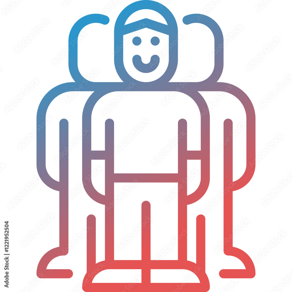 group of men gradient line icon group of men gradient line icon