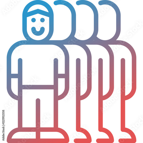 males gradient line icon