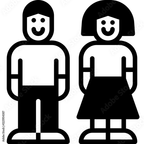 couple solid line icon