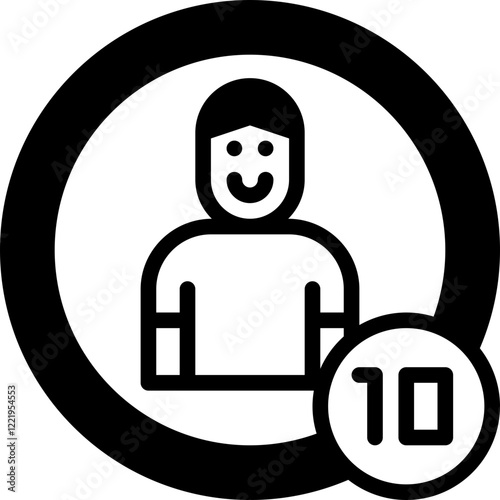 men counting solid line icon