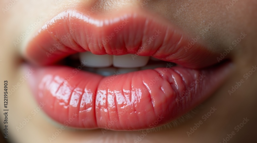 Fototapeta premium chapped lips with visible dryness and cracks