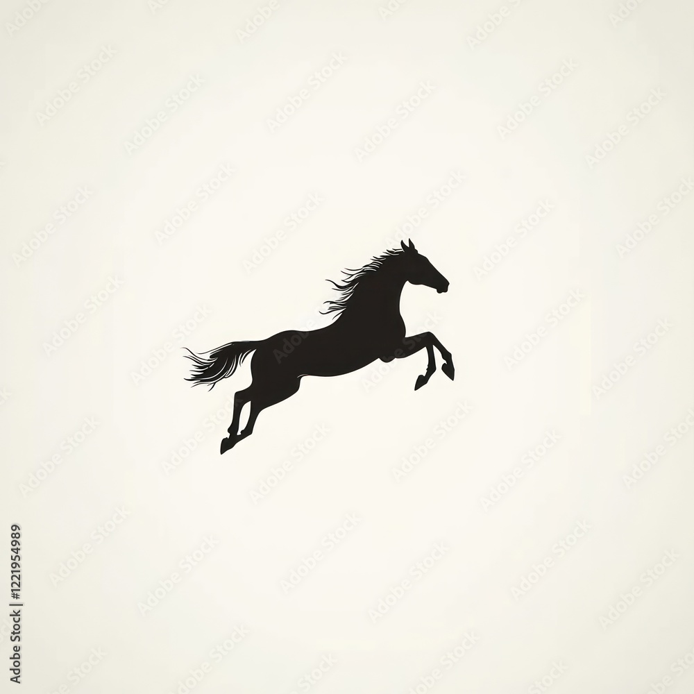 Fototapeta premium A Black Silhouette Of A Horse Leaping Gracefully