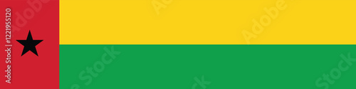 Guinea-Bissau flag long banner digital vector illustration