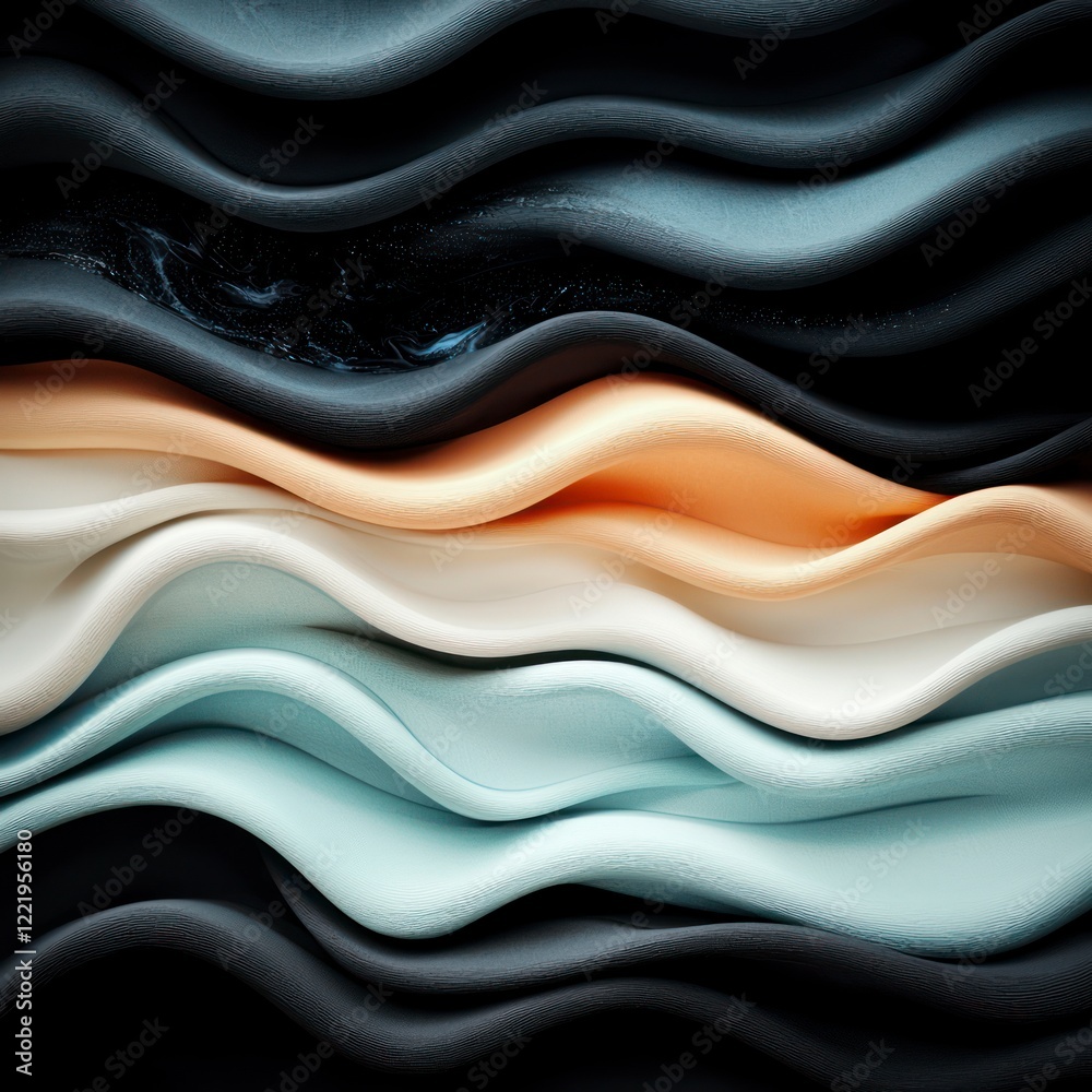 Obraz premium Abstract Wavy Background Elegant Curves Texture Design 3D Render