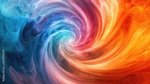 A swirling spiral of light and color that conveys a sense of motion and the dynamic nature of technology.