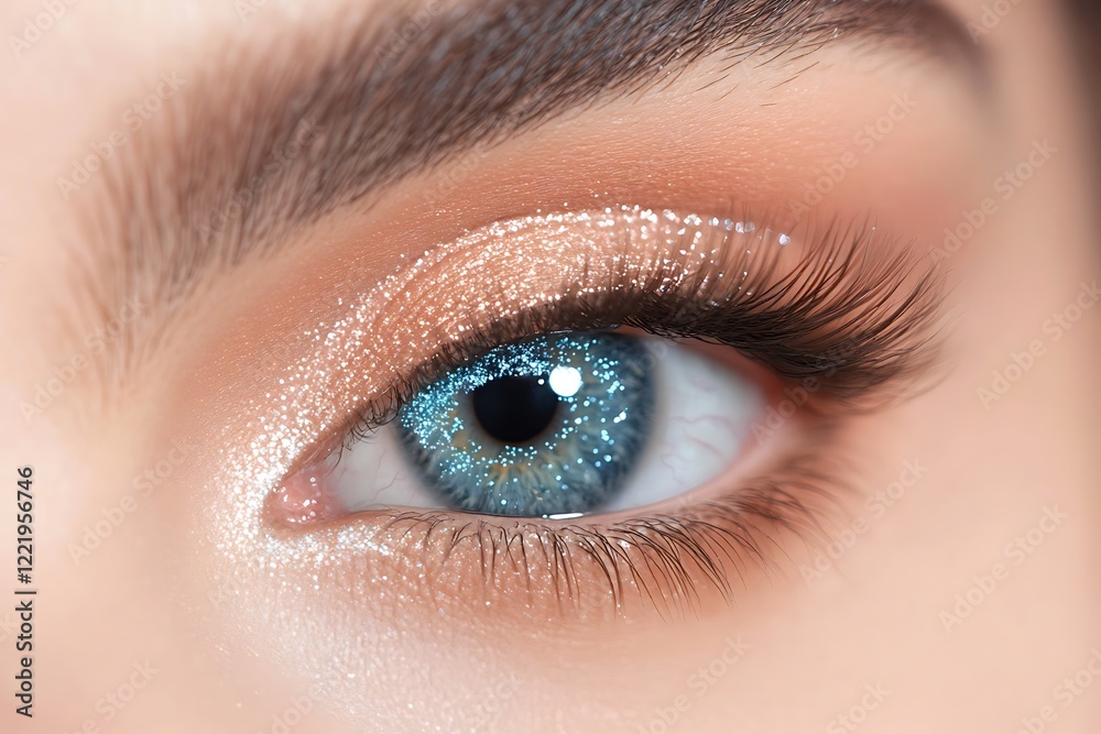 Close up image of beautiful blue female eye. Macro shot. Close up image of beautiful blue female eye. Macro shot.