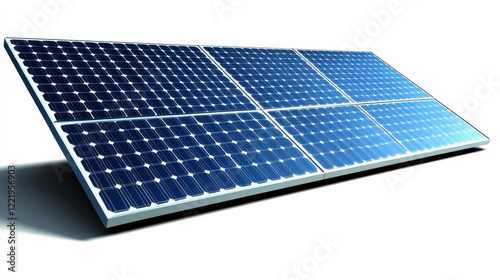 Solar panel installation showcasing renewable energy technology against a bright background photo