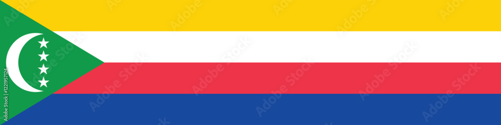 Comoros flag long banner digital vector illustration Comoros flag long banner digital vector illustration