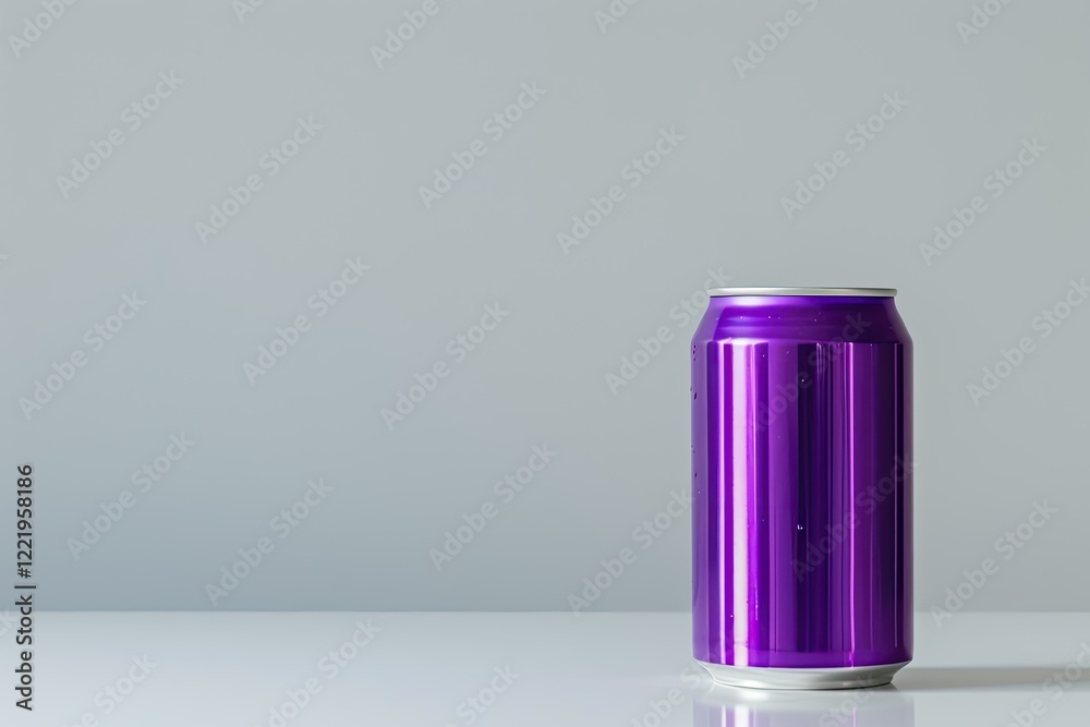 Clear Pixel Visual of a Purple Can on a White Surface Clear Pixel Visual of a Purple Can on a White Surface