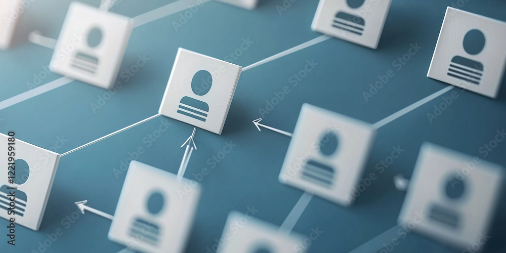Digital network of user icons illustrating connections and relationships in social media, depicting community, interaction, and engagement in a virtual environment Digital network of user icons illustrating connections and relationships in social media, depicting community, interaction, and engagement in a virtual environment