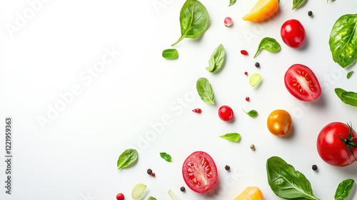 Wallpaper Mural Colorful Garden Salad Ingredients on Isolated Background Torontodigital.ca
