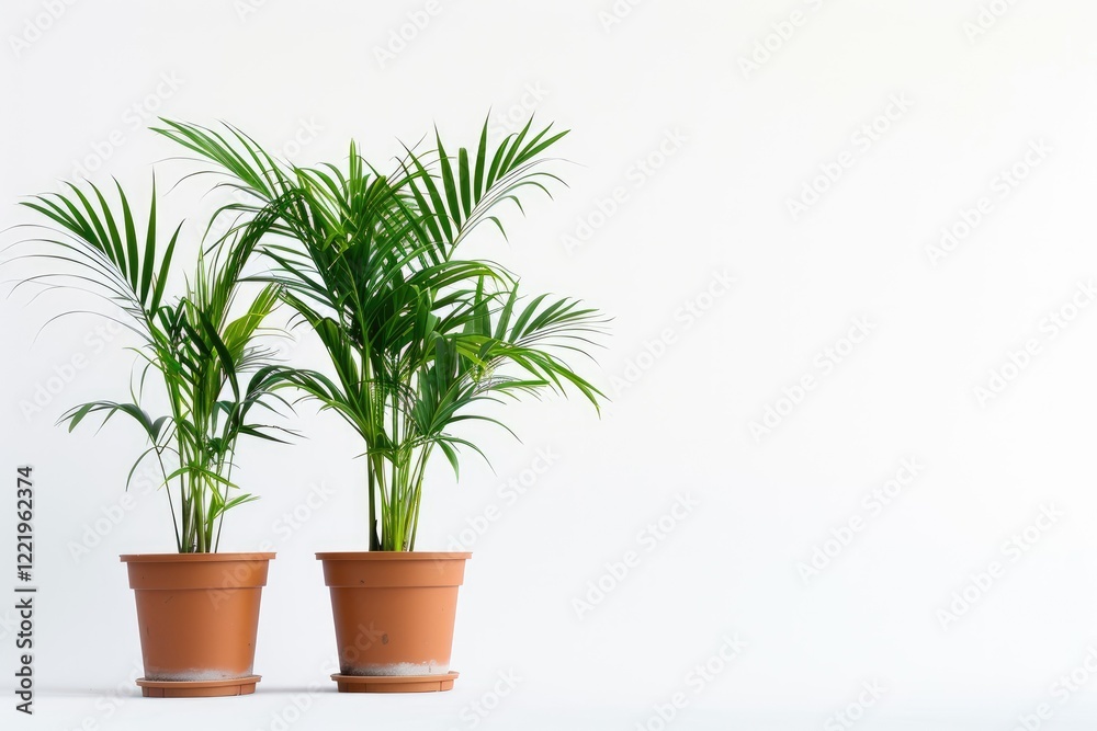Flawless Visual of a Pair of Potted Plants with a White Background Flawless Visual of a Pair of Potted Plants with a White Background