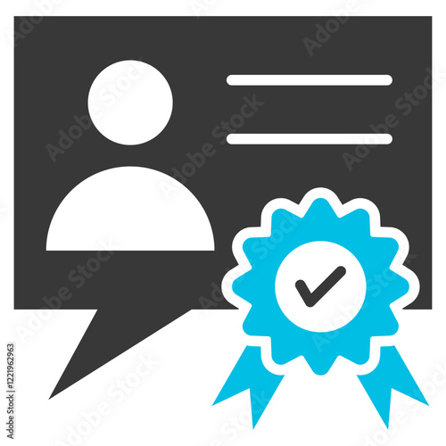 Reputation Glyph Blue Grey Icon