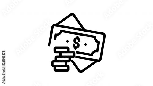Currency coins with dollar sign and stack of coins, ideal for financial concepts, budgeting, savings, investments, and businessrelated designs.
