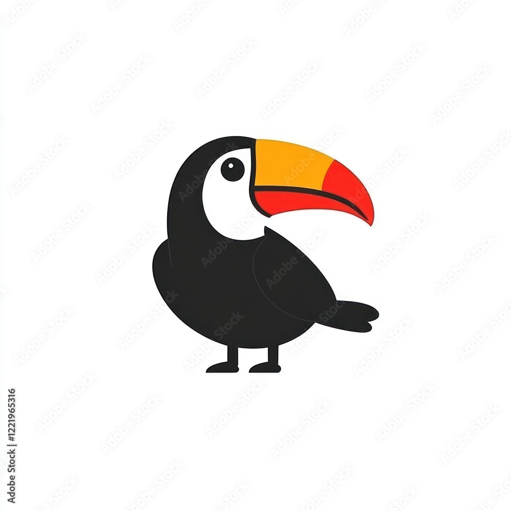 Naklejka premium A Cartoon Toucan Bird Illustration Design