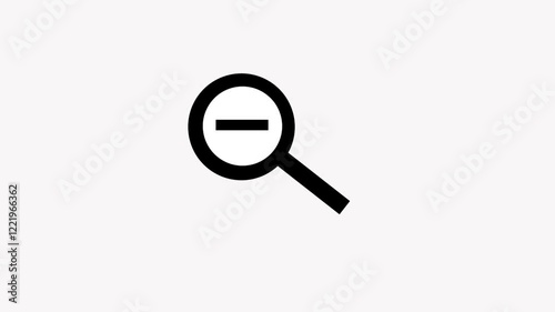 magnifying glass isolated on white zoom out icon