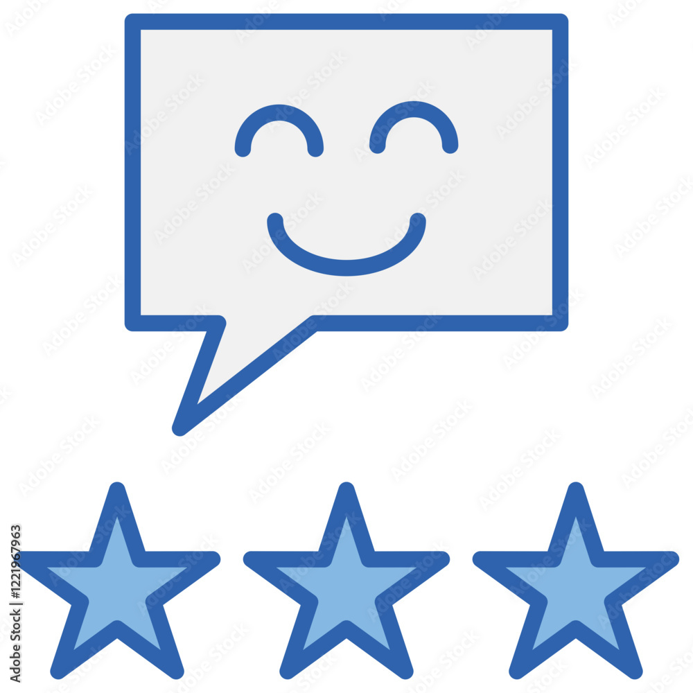 Satisfaction Blue White Icon